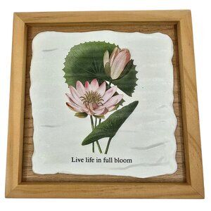 🎀 "Live Life in Full Bloom" Wood Wall or Table Top Decor Wood Frame NEW